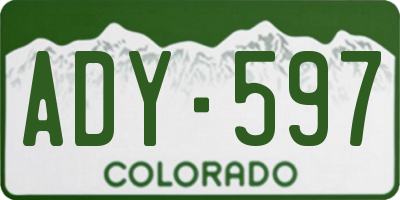 CO license plate ADY597