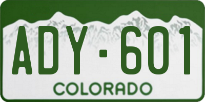 CO license plate ADY601