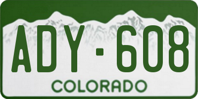 CO license plate ADY608
