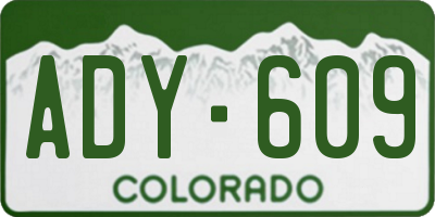 CO license plate ADY609