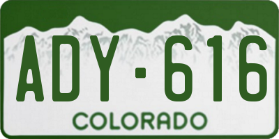 CO license plate ADY616