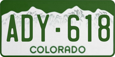 CO license plate ADY618