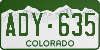 CO license plate ADY635