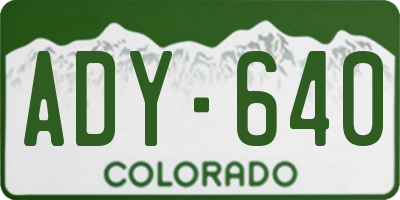 CO license plate ADY640