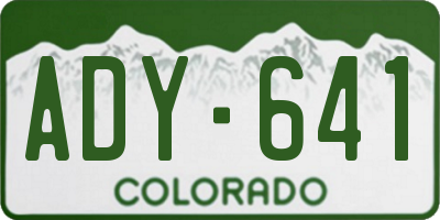 CO license plate ADY641
