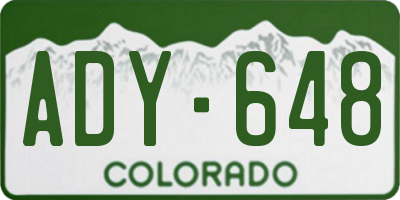 CO license plate ADY648