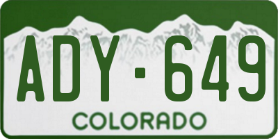 CO license plate ADY649