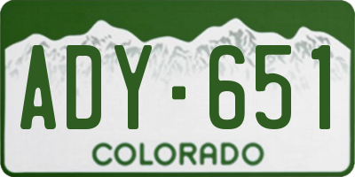 CO license plate ADY651