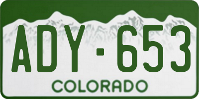 CO license plate ADY653
