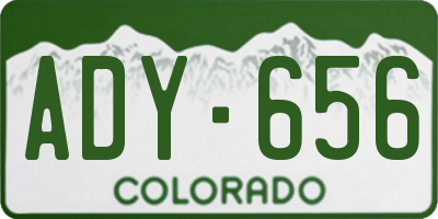 CO license plate ADY656