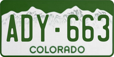 CO license plate ADY663