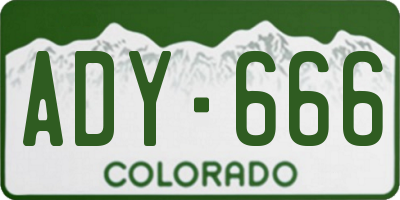 CO license plate ADY666