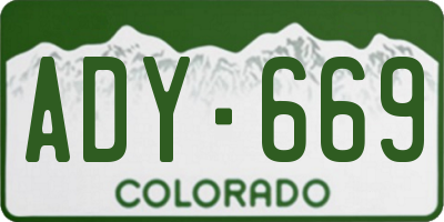 CO license plate ADY669