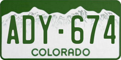 CO license plate ADY674