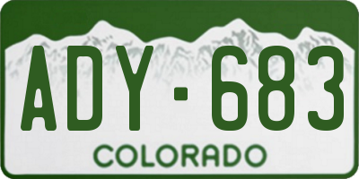 CO license plate ADY683