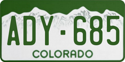 CO license plate ADY685