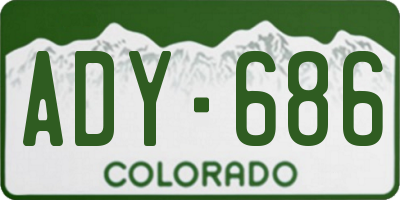 CO license plate ADY686