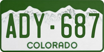 CO license plate ADY687