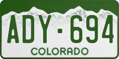 CO license plate ADY694