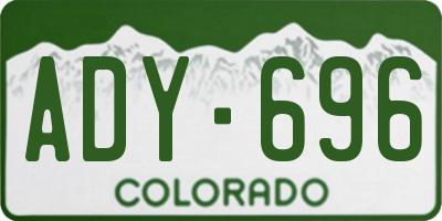 CO license plate ADY696