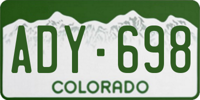 CO license plate ADY698