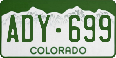CO license plate ADY699