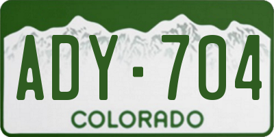 CO license plate ADY704