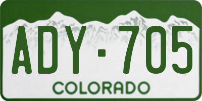 CO license plate ADY705