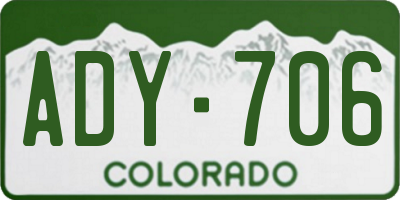 CO license plate ADY706