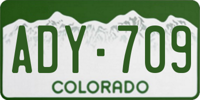 CO license plate ADY709