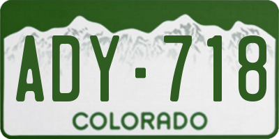 CO license plate ADY718