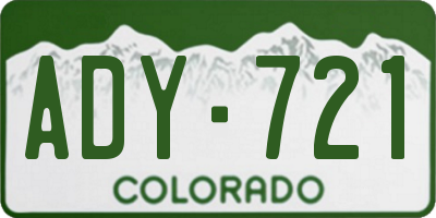 CO license plate ADY721
