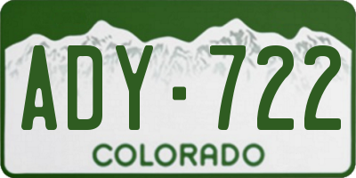 CO license plate ADY722