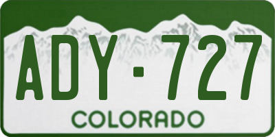 CO license plate ADY727