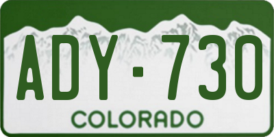 CO license plate ADY730