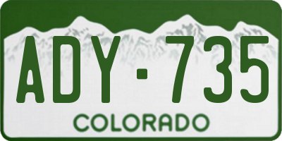 CO license plate ADY735
