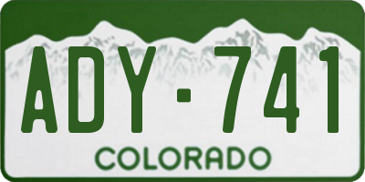 CO license plate ADY741