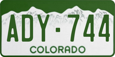 CO license plate ADY744