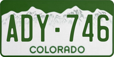CO license plate ADY746