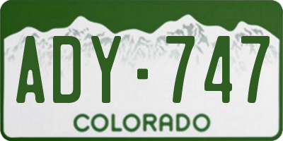 CO license plate ADY747