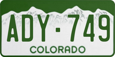 CO license plate ADY749
