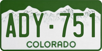 CO license plate ADY751