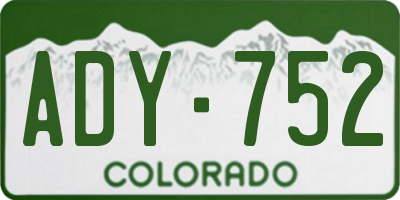 CO license plate ADY752