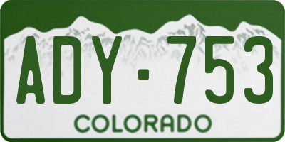 CO license plate ADY753