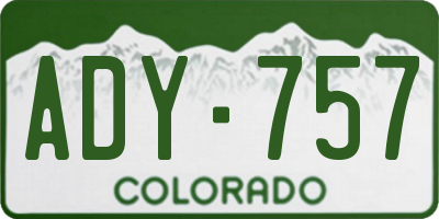 CO license plate ADY757