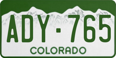 CO license plate ADY765