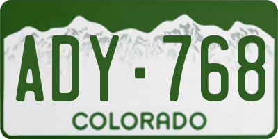 CO license plate ADY768