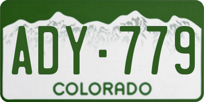 CO license plate ADY779