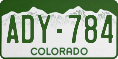 CO license plate ADY784