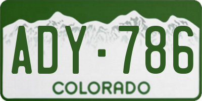 CO license plate ADY786